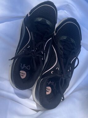 Ryka Sky Walk Walking Shoes for Women,  in the Black/Blush Color style. Sleek